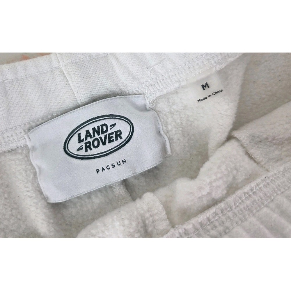 PacSun Land Rover Sweat Shorts Mens M Fleece White Drawstring Embroidered Logo - Picture 4 of 13